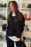 The Sunday Morning V Slouch Sweatshirt Black